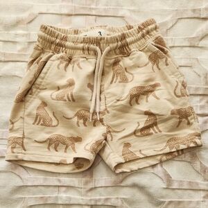 Kids Tan Leopard Print Shorts